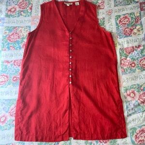 Ann Taylor Scarlet Linen Blouse